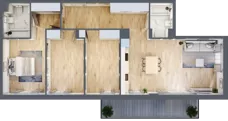 4 pokoje, mieszkanie 101,12 m², piętro 1, oferta nr RM/1B/J/1/8, Rytm Mokotowa 1B, Warszawa, Mokotów, Augustówka, ul. Antoniewska / Piramowicza