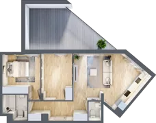3 pokoje, mieszkanie 69,56 m², piętro 1, oferta nr RM/1B/I/1/8, Rytm Mokotowa 1B, Warszawa, Mokotów, Augustówka, ul. Antoniewska / Piramowicza