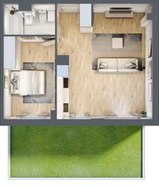 2 pokoje, mieszkanie 48,22 m², parter, oferta nr RM/1B/H/0/1, Rytm Mokotowa 1B, Warszawa, Mokotów, Augustówka, ul. Antoniewska / Piramowicza