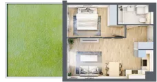 2 pokoje, mieszkanie 42,00 m², parter, oferta nr MC/I/B/0/9, Modern City etap I, Warszawa, Bemowo, Chrzanów, ul. Szeligowska
