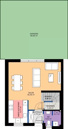 Dom 92,83 m², oferta nr B1b, Malinowy Zakątek II - domy, Kamieniec Wrocławski, ul. Malinowa 10,12