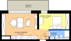 1 pokój, mieszkanie 39,58 m², piętro 1, oferta nr B/1/06, Poznańska / Wąska, Poznań, Jeżyce, ul. Poznańska