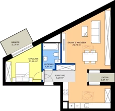 2 pokoje, mieszkanie 51,06 m², piętro 5, oferta nr B/5/20, Poznańska / Wąska, Poznań, Jeżyce, ul. Poznańska