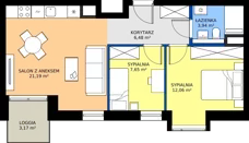 3 pokoje, mieszkanie 51,32 m², piętro 2, oferta nr B/2/09, Poznańska / Wąska, Poznań, Jeżyce, ul. Poznańska