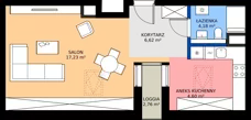 1 pokój, mieszkanie 32,63 m², piętro 5, oferta nr B/5/21, Poznańska / Wąska, Poznań, Jeżyce, ul. Poznańska
