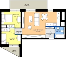 3 pokoje, mieszkanie 53,66 m², piętro 3, oferta nr A/3/23, Poznańska / Wąska, Poznań, Jeżyce, ul. Poznańska