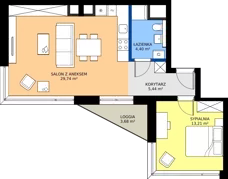 2 pokoje, mieszkanie 52,79 m², piętro 2, oferta nr A/2/14, Poznańska / Wąska, Poznań, Jeżyce, ul. Poznańska