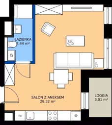 1 pokój, mieszkanie 33,76 m², piętro 4, oferta nr A/4/25, Poznańska / Wąska, Poznań, Jeżyce, ul. Poznańska