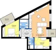3 pokoje, mieszkanie 61,18 m², piętro 2, oferta nr B/2/08, Poznańska / Wąska, Poznań, Jeżyce, ul. Poznańska