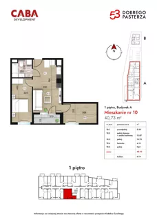 3 pokoje, mieszkanie 40,73 m², piętro 1, oferta nr 10, Dobrego Pasterza 53, Kraków, Prądnik Czerwony, Dobrego Pasterza 53