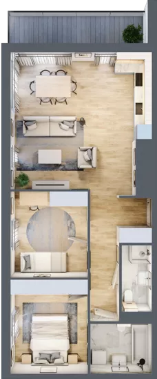 3 pokoje, mieszkanie 71,77 m², piętro 1, oferta nr A.1.2, Linea, Gdańsk, Jasień, Morena, ul. Kiedrowskiego