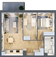 3 pokoje, mieszkanie 58,27 m², piętro 1, oferta nr A.1.7, Linea, Gdańsk, Jasień, Morena, ul. Kiedrowskiego