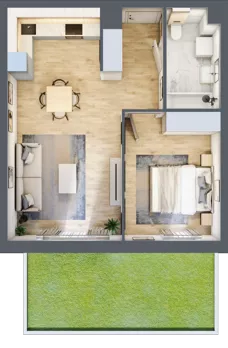 2 pokoje, mieszkanie 47,08 m², parter, oferta nr A.0.11, Linea, Gdańsk, Jasień, Morena, ul. Kiedrowskiego