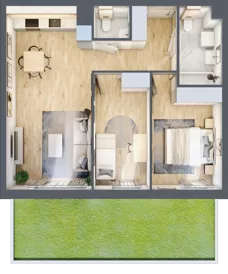 3 pokoje, mieszkanie 60,26 m², parter, oferta nr A.0.9, Linea, Gdańsk, Jasień, Morena, ul. Kiedrowskiego