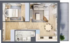 2 pokoje, mieszkanie 46,80 m², piętro 1, oferta nr A.1.3, Linea, Gdańsk, Jasień, Morena, ul. Kiedrowskiego