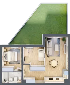 3 pokoje, mieszkanie 56,36 m², parter, oferta nr A.0.5, Linea, Gdańsk, Jasień, Morena, ul. Kiedrowskiego