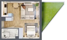 1 pokój, mieszkanie 39,71 m², parter, oferta nr A.0.4, Linea, Gdańsk, Jasień, Morena, ul. Kiedrowskiego