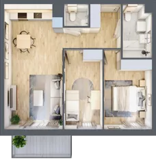 3 pokoje, mieszkanie 60,66 m², piętro 1, oferta nr A.1.10, Linea, Gdańsk, Jasień, Morena, ul. Kiedrowskiego