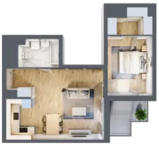 2 pokoje, mieszkanie 51,31 m², piętro 4, oferta nr B.4.10, Linea, Gdańsk, Jasień, Morena, ul. Kiedrowskiego