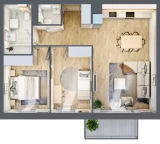 3 pokoje, mieszkanie 61,82 m², piętro 3, oferta nr D.3.2, Nowa Dąbrowa, Gdynia, Dąbrowa, ul. Rdestowa