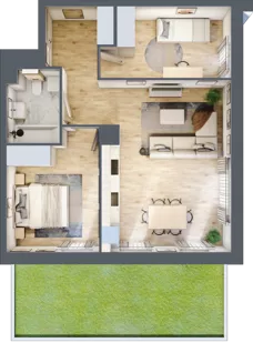 3 pokoje, mieszkanie 60,77 m², parter, oferta nr D.0.7, Nowa Dąbrowa, Gdynia, Dąbrowa, ul. Rdestowa