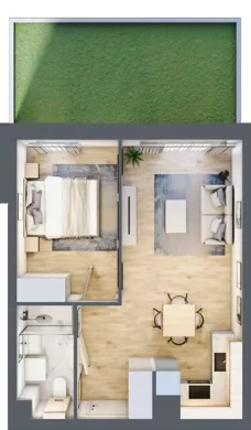 2 pokoje, mieszkanie 38,12 m², parter, oferta nr D.0.3, Nowa Dąbrowa, Gdynia, Dąbrowa, ul. Rdestowa