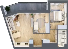 3 pokoje, mieszkanie 56,77 m², piętro 1, oferta nr D.1.4, Nowa Dąbrowa, Gdynia, Dąbrowa, ul. Rdestowa