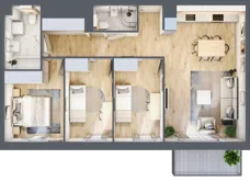 4 pokoje, mieszkanie 75,88 m², piętro 1, oferta nr D.1.12, Nowa Dąbrowa, Gdynia, Dąbrowa, ul. Rdestowa