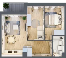 3 pokoje, mieszkanie 55,14 m², piętro 3, oferta nr D.3.6, Nowa Dąbrowa, Gdynia, Dąbrowa, ul. Rdestowa