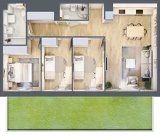 4 pokoje, mieszkanie 75,35 m², parter, oferta nr D.0.8, Nowa Dąbrowa, Gdynia, Dąbrowa, ul. Rdestowa