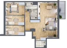 4 pokoje, mieszkanie 107,65 m², piętro 3, oferta nr E.3.7, Nowa Dąbrowa, Gdynia, Dąbrowa, ul. Rdestowa