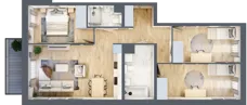 4 pokoje, mieszkanie 81,43 m², piętro 3, oferta nr E.3.3, Nowa Dąbrowa, Gdynia, Dąbrowa, ul. Rdestowa