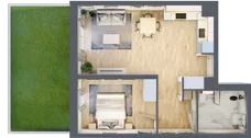 2 pokoje, mieszkanie 47,54 m², parter, oferta nr E.0.1, Nowa Dąbrowa, Gdynia, Dąbrowa, ul. Rdestowa