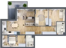 4 pokoje, mieszkanie 82,77 m², piętro 5, oferta nr E.5.6, Nowa Dąbrowa, Gdynia, Dąbrowa, ul. Rdestowa