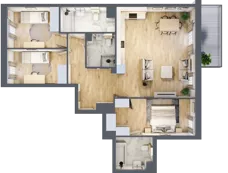 4 pokoje, mieszkanie 95,35 m², piętro 6, oferta nr E.6.2, Nowa Dąbrowa, Gdynia, Dąbrowa, ul. Rdestowa