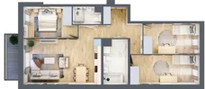 4 pokoje, mieszkanie 81,40 m², piętro 2, oferta nr E.2.3, Nowa Dąbrowa, Gdynia, Dąbrowa, ul. Rdestowa