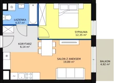 2 pokoje, mieszkanie 42,92 m², piętro 7, oferta nr D4-D5/M143, Ursus Vita, Warszawa, Ursus, Szamoty, ul. Herbu Oksza