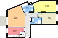 3 pokoje, mieszkanie 73,89 m², piętro 1, oferta nr L1/M003, Osiedle Aurora, Warszawa, Włochy, Raków, ul. Jutrzenki / Wschodu Słońca