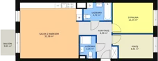 3 pokoje, mieszkanie 70,27 m², piętro 4, oferta nr L1/M128, Osiedle Aurora, Warszawa, Włochy, Raków, ul. Jutrzenki / Wschodu Słońca