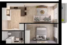 2 pokoje, mieszkanie 36,96 m², piętro 1, oferta nr B1.19, Osiedle Chabrowe, Starogard Gdański, ul. Gen. Stanisław Sosabowskiego
