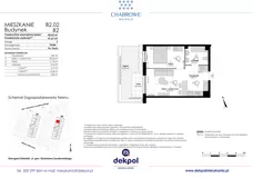 2 pokoje, mieszkanie 41,67 m², parter, oferta nr B2.02, Osiedle Chabrowe, Starogard Gdański, ul. Gen. Stanisław Sosabowskiego