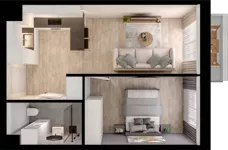 2 pokoje, mieszkanie 36,96 m², piętro 1, oferta nr B2.21, Osiedle Chabrowe, Starogard Gdański, ul. Gen. Stanisław Sosabowskiego