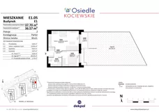 2 pokoje, mieszkanie 36,57 m², piętro 1, oferta nr E2.15, Osiedle Kociewskie III, Rokitki, ul. Tczewska