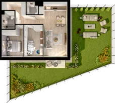 3 pokoje, mieszkanie 59,67 m², piętro 3, oferta nr B1.43, Osiedle Chabrowe, Starogard Gdański, ul. Gen. Stanisław Sosabowskiego