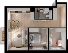 3 pokoje, mieszkanie 55,96 m², piętro 4, oferta nr B2.63, Osiedle Chabrowe, Starogard Gdański, ul. Gen. Stanisław Sosabowskiego