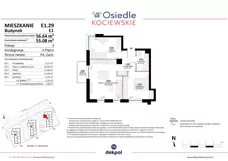 3 pokoje, mieszkanie 55,08 m², piętro 2, oferta nr E1.29, Osiedle Kociewskie III, Rokitki, ul. Tczewska