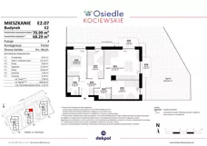 4 pokoje, mieszkanie 68,29 m², piętro 1, oferta nr E2.17, Osiedle Kociewskie III, Rokitki, ul. Tczewska