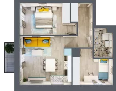 3 pokoje, mieszkanie 49,08 m², piętro 3, oferta nr E1.32, Osiedle Kociewskie III, Rokitki, ul. Tczewska