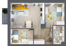 3 pokoje, mieszkanie 54,69 m², piętro 2, oferta nr E1.28, Osiedle Kociewskie III, Rokitki, ul. Tczewska