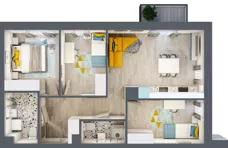 4 pokoje, mieszkanie 64,90 m², piętro 2, oferta nr E2.23, Osiedle Kociewskie III, Rokitki, ul. Tczewska